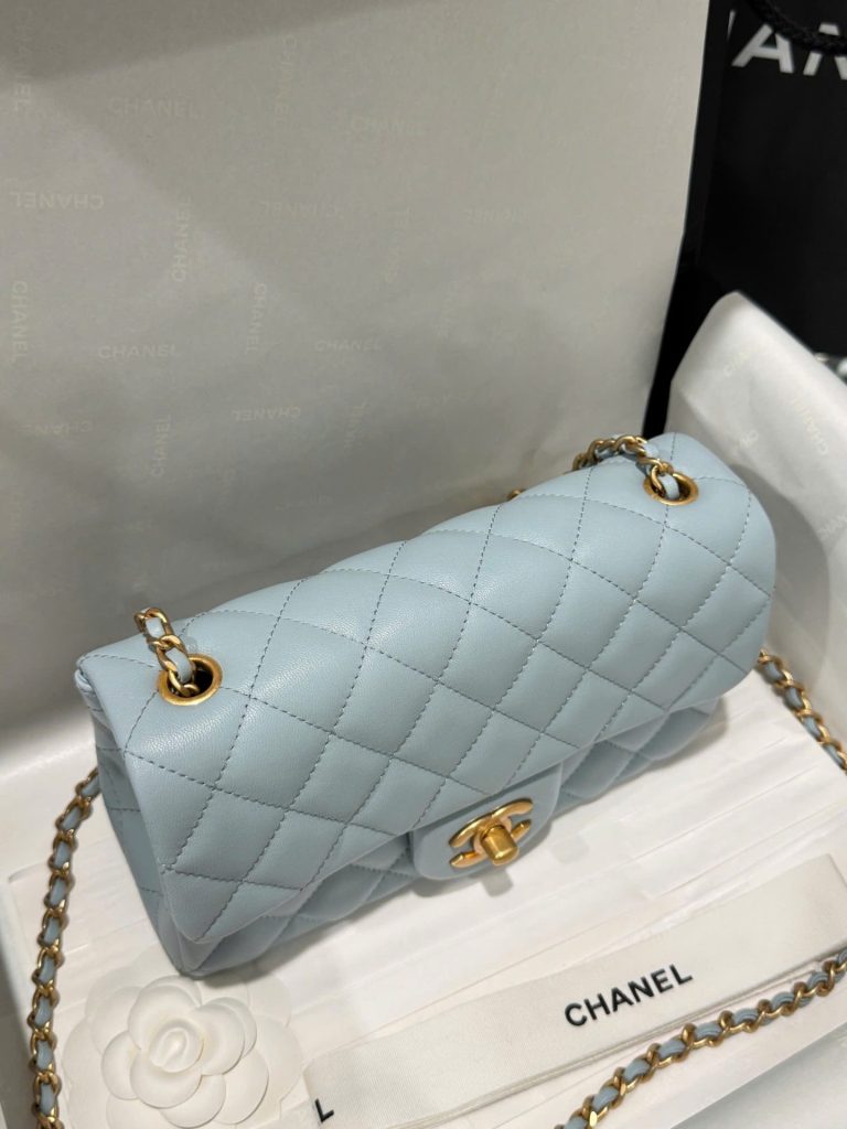 Túi Xách Chanel Classic Chuông Like Auth Nữ Da Thật Khoá Vàng 20cm (2)