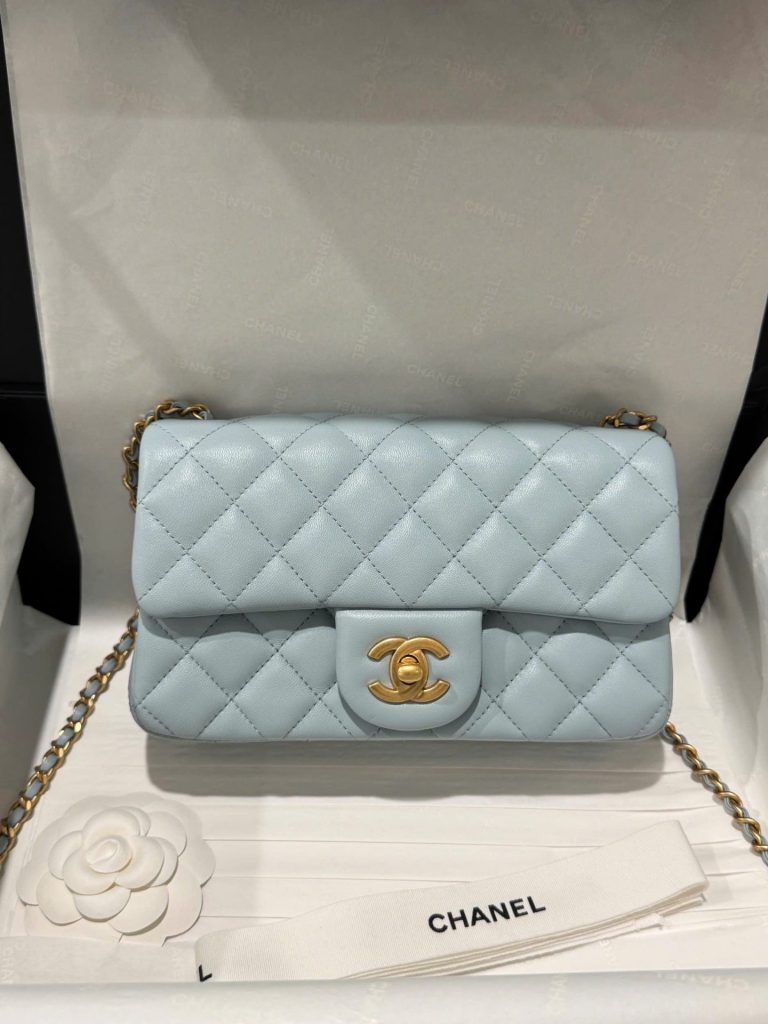 Túi Xách Chanel Classic Chuông Like Auth Nữ Da Thật Khoá Vàng 20cm (2)