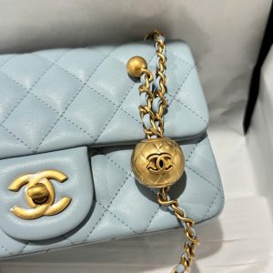 Túi Xách Chanel Classic Chuông Like Auth Nữ Da Thật Khoá Vàng 20cm (2)