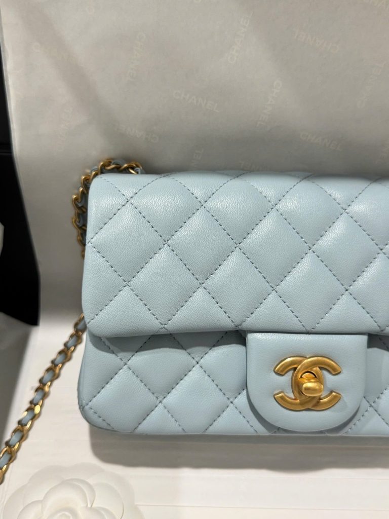 Túi Xách Chanel Classic Chuông Like Auth Nữ Da Thật Khoá Vàng 20cm (2)