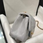 Túi Xách Chanel Classic Chuông Rep 11 Cao Cấp Nữ Da Thật Màu Xám 20cm (2)