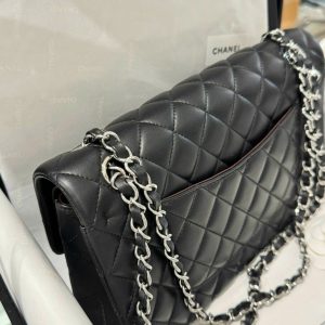 Túi Xách Chanel Classic Like Auth Da Cừu Màu Đen 25cm (2)