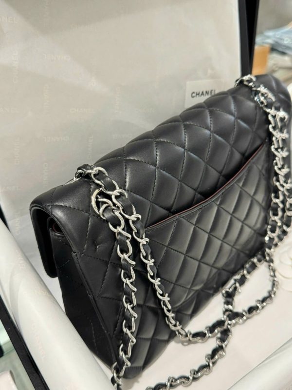 Túi Xách Chanel Classic Like Auth Da Cừu Màu Đen 25cm (2)