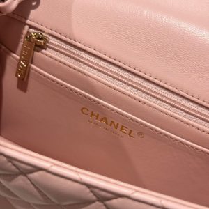 Túi Xách Chanel Classic Mini Màu Hồng Khoá Vàng Hồng Siêu Cấp 17cm (2)