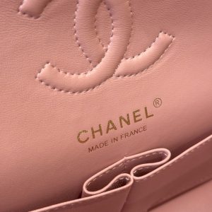 Túi Xách Chanel Classic Rep 11 Cao Cấp Da Hạt Màu Hồng Khoá Vàng 23cm (2)