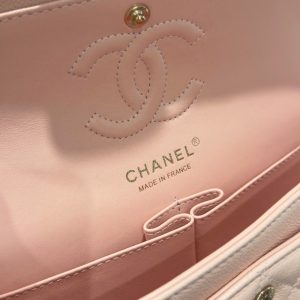 Túi Xách Chanel Classic Replica 11 Màu Hồng Nhạt Khoá Vàng Hồng 23cm (2)