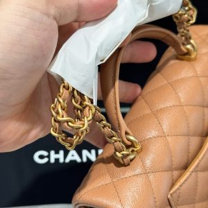 Túi Xách Chanel Handle Mini Replica 11 Màu Cam Khoá Vàng 20cm (2)