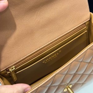 Túi Xách Chanel Handle Mini Replica 11 Màu Cam Khoá Vàng 20cm (2)