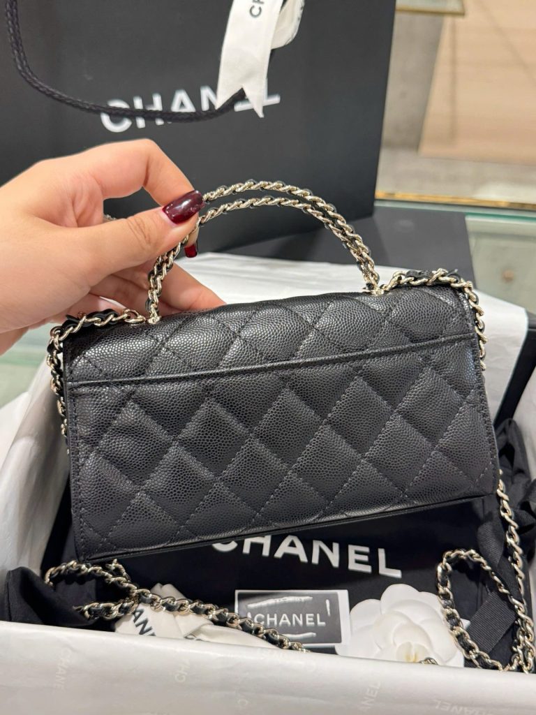 Túi Xách Chanel Kelly 23P Siêu Cấp Nữ Màu Đen Da Hạt 19x10x4 (2)