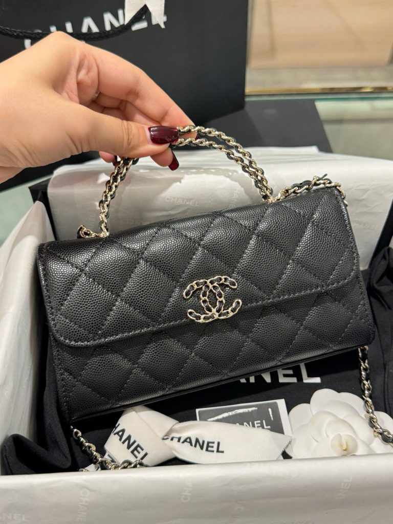 Túi Xách Chanel Kelly 23P Siêu Cấp Nữ Màu Đen Da Hạt 19x10x4 (2)