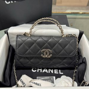 Túi Xách Chanel Kelly 23P Siêu Cấp Nữ Màu Đen Da Hạt 19x10x4 (2)