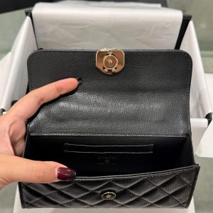 Túi Xách Chanel Kelly 23P Siêu Cấp Nữ Màu Đen Da Hạt 19x10x4 (2)