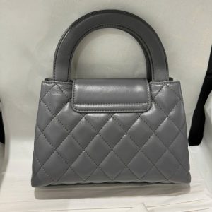 Túi Xách Chanel Kelly Siêu Cấp Nữ Màu Xám Khoá Vàng 19x13x7cm (2)