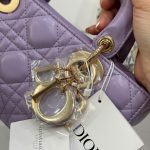 Túi Xách Dior D-Joy Lady Replica 11 Nữ Màu Tím Khoá Vàng 22cm (2)