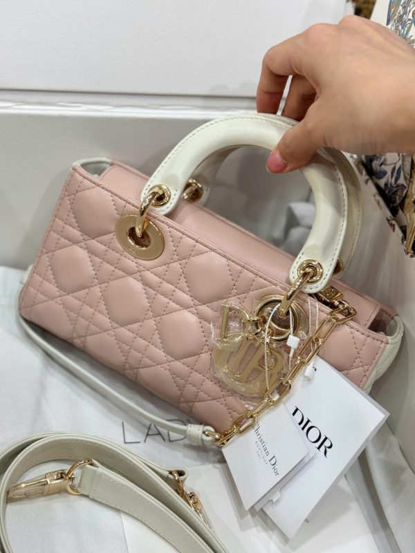 Túi Xách Dior D-Joy Lady Small Like Auth Nữ Màu Hồng Nhạt 22cm (2)