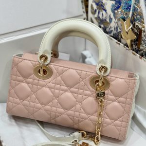 Túi Xách Dior D-Joy Lady Small Like Auth Nữ Màu Hồng Nhạt 22cm (2)