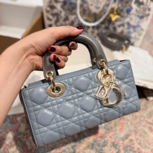 Túi Xách Dior D-Joy Lady Small Like Auth Nữ Màu Xanh Dương 22cm (2)