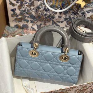 Túi Xách Dior D-Joy Lady Small Like Auth Nữ Màu Xanh Dương 22cm (2)