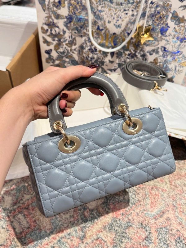 Túi Xách Dior D-Joy Lady Small Like Auth Nữ Màu Xanh Dương 22cm (2)