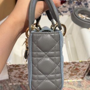 Túi Xách Dior D-Joy Lady Small Like Auth Nữ Màu Xanh Dương 22cm (2)