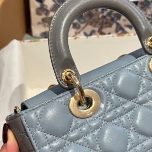 Túi Xách Dior D-Joy Lady Small Like Auth Nữ Màu Xanh Dương 22cm (2)