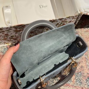 Túi Xách Dior D-Joy Lady Small Like Auth Nữ Màu Xanh Dương 22cm (2)