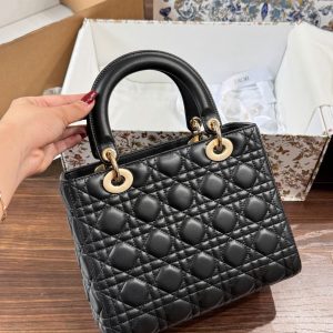 Túi Xách Dior Lady Replica 11 Cao Cấp Nữ Màu Đen Da Cừu 24cm (2)