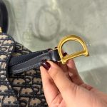 Túi Xách Dior Saddle Siêu Cấp Hoạ Tiết Dior Khoá Vàng 21x18x5cm (2)