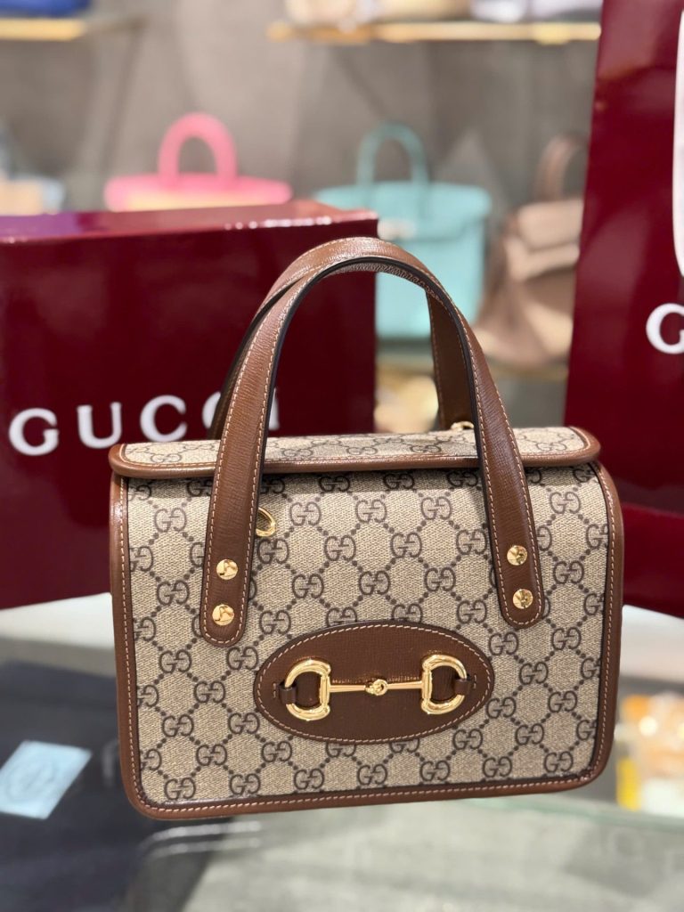 Túi Xách Gucci 1955 Ophidia Siêu Cấp Màu Nâu 27.5x17 (2)