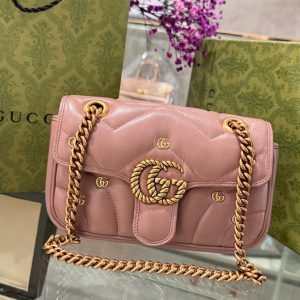 Túi Xách Gucci GG Marmont Small Siêu Cấp Màu Hồng 22cm (2)