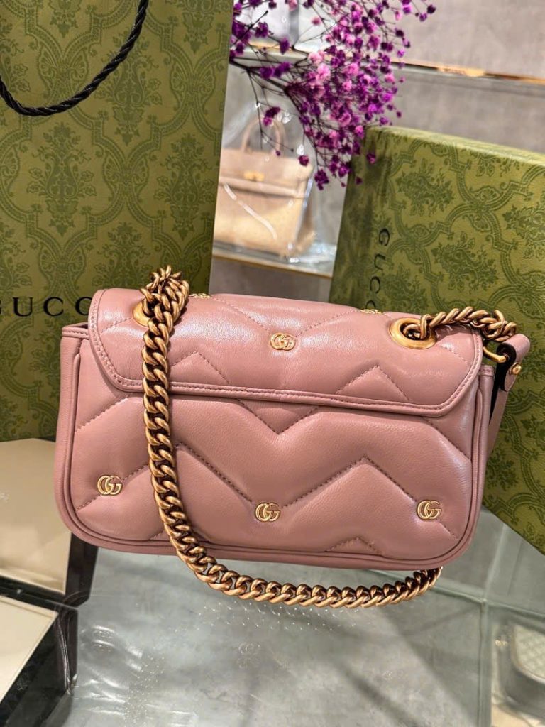 Túi Xách Gucci GG Marmont Small Siêu Cấp Màu Hồng 22cm (2)