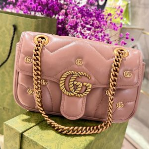 Túi Xách Gucci GG Marmont Small Siêu Cấp Màu Hồng 22cm (2)