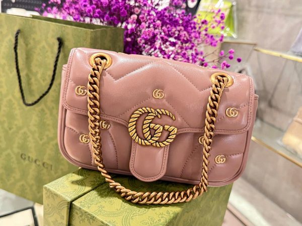 Túi Xách Gucci GG Marmont Small Siêu Cấp Màu Hồng 22cm (2)