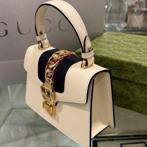 Túi Xách Gucci Sylvie Nữ Màu Trắng Siêu Cấp 41x27x15cm (2)