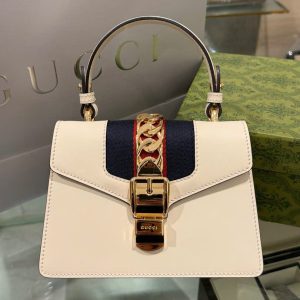 Túi Xách Gucci Sylvie Nữ Màu Trắng Siêu Cấp 41x27x15cm (2)