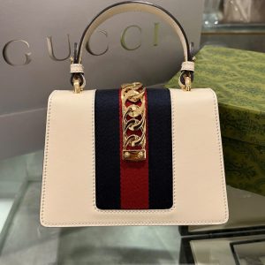 Túi Xách Gucci Sylvie Nữ Màu Trắng Siêu Cấp 41x27x15cm (2)