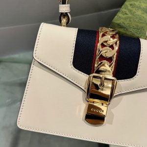 Túi Xách Gucci Sylvie Nữ Màu Trắng Siêu Cấp 41x27x15cm (2)