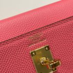 Túi Xách Hàng Hiệu Hermes Kelly Nữ Màu Hồng Đậm Khoá Vàng 25cm (2)
