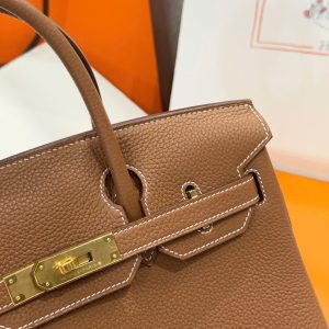 Túi Xách Hermes Birkin Like Auth Nữ Màu Nâu Khoá Vàng 30cm (2)