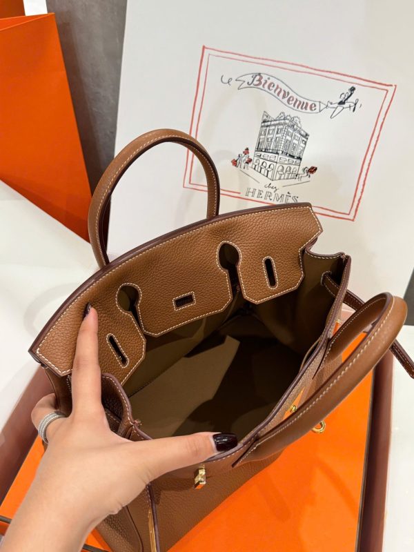 Túi Xách Hermes Birkin Like Auth Nữ Màu Nâu Khoá Vàng 30cm (2)