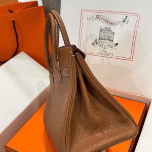 Túi Xách Hermes Birkin Like Auth Nữ Màu Nâu Khoá Vàng 30cm (2)