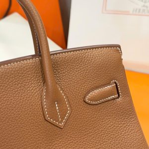 Túi Xách Hermes Birkin Like Auth Nữ Màu Nâu Khoá Vàng 30cm (2)