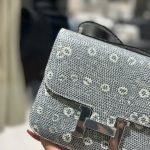 Túi Xách Hermes Constance Like Auth Nữ Da Thằn Lằn Khoá Trắng 18cm (2)