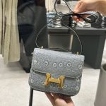Túi Xách Hermes Constance Like Auth Nữ Da Thằn Lằn Khoá Vàng 18cm (2)