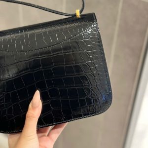 Túi Xách Hermes Constance Like Auth Nữ Vân Da Cá Sấu Khoá Vàng 18cm (2)