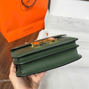 Túi Xách Hermes Constance Nữ Màu Xanh Rêu Like Auth 18cm (2)