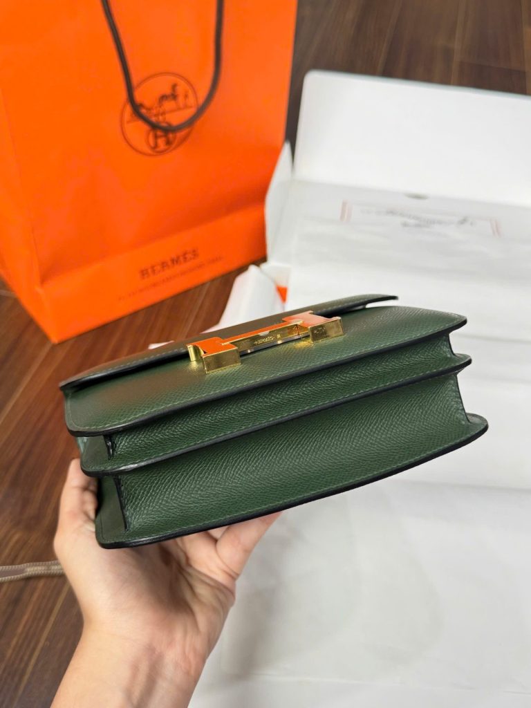 Túi Xách Hermes Constance Nữ Màu Xanh Rêu Like Auth 18cm (2)