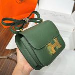 Túi Xách Hermes Constance Nữ Màu Xanh Rêu Like Auth 18cm (2)