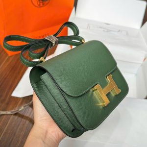 Túi Xách Hermes Constance Nữ Màu Xanh Rêu Like Auth 18cm (2)