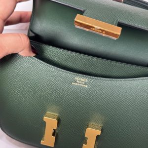 Túi Xách Hermes Constance Nữ Màu Xanh Rêu Like Auth 18cm (2)